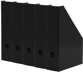 LANDRÉ Stehsammler A4, aus stabilem Karton, 7cm breit, schwarz, 5 Stück