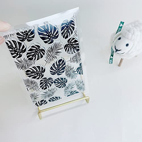 Turtle Backed Bamboo Leaves Background Clear Stamps Transparent Silicone Stamp Album Cards Rubber Stamp for Card Making Decoration and DIY Scrapbooking