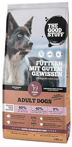 The Goodstuff Minis Pferd | 1 kg | Getreidefreies Trockenfutter für ausgewachsene Hunde Kleiner Rassen | Mit kleinen Kroketten | Für ernährungssensible Hunde | Single Protein