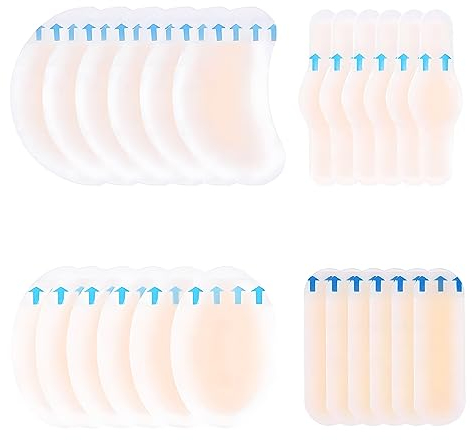24 Pcs Invisible Gel Blister Plasters Bandages Waterproof Blister Cushion Pads for Feet,Toes,Fingers,Heels Protector and Guard Skin