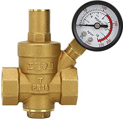 Régulateur De Pression D'eau DN20, Réducteur De Pression D'eau Réglable En Laiton DN20 Avec Manomètre