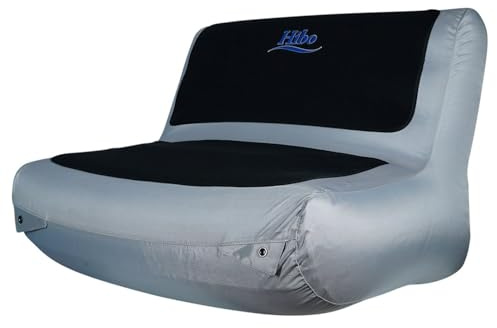 Hibo Siège de bateau gonflable - Banc de bateau pneumatique de qualité supérieure - Gris - Nylon - 80 cm de large