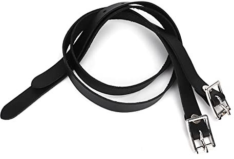Beufee Sporenriemen aus englischem Leder, 1 Paar Sporenriemen, Sporengürtel, Ledergürtel mit Edelstahlschnalle, Leder-Reitzubehör, 50 cm