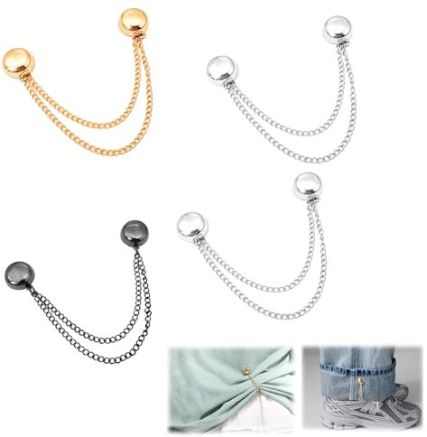 HLMYER 4 Pcs Metal Magnetic Clothing Clips, Multi-Function, Silver