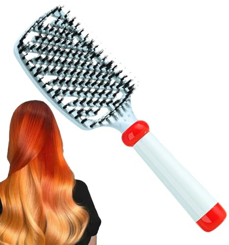 Raypontia Cepillo de Cabello de Cerdas,Peine Desenredante Portátil - Cepillo de Cerdas de - Para Cardado Estilizado de Rizados Cepillado Viaje Salón Peluquería Hogar Dormitorio Mujeres