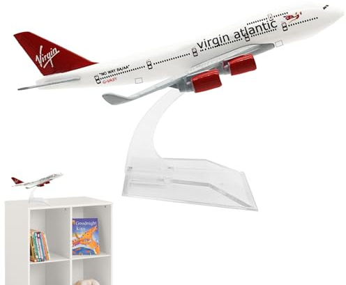 Girihe Model Airplane Collection,1/400 Scale Aircraft Models for Display,Virgin Atlantic 747 with Stands, Perfect Display Aviation Gift for Enthusiasts