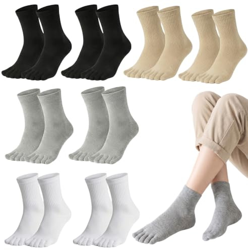 8 Paires Chaussettes Doigts De Pieds Femme Chaussettes Orteils Séparés Femme Chaussette A Doigt De Pied Pointures Ue 35 À 42 Plusieurs Couleurs Disponibles Respirant Confort Optimal Répond Tous Styles