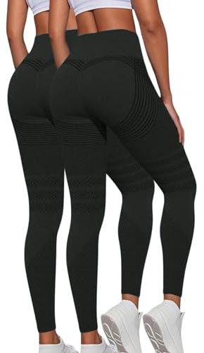 2026 Lot de 2 Luveon Legging Anti Cellulite Femme 3D Original, Leggings 3D Anti Cellulite, Legging à Compression - Minceur Taille Haute sans Couture Yoga Fitness Sport Pantalon S-5XL