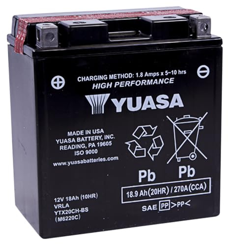Yuasa YUAM6220C High Performance Maintenance Free Battery - YTX20CH-BS