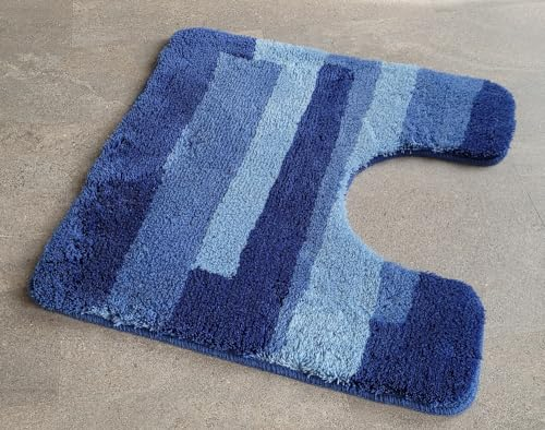 Kleine Wolke Malina Marineblau Badteppich 55x55 cm. Vorleger mit Ausschnitt