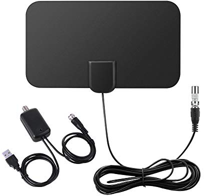 DollaTek Antenne TV numérique 50 Miles Range Amplifier Signal F-TV Compatible HDTV Indoor 4K DVB-T2 ATSC Antenna