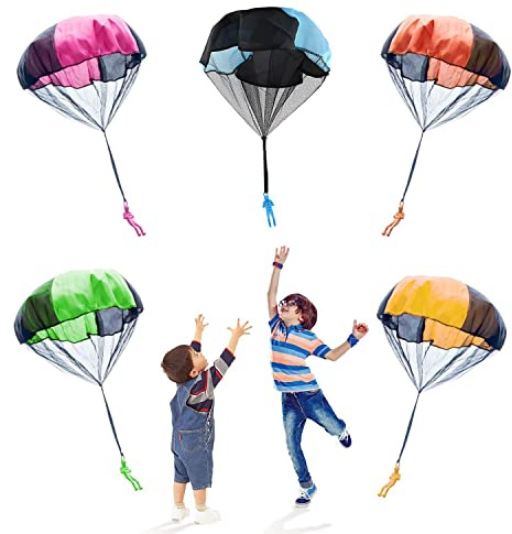 5 parachute toys, parachute thrower toy set, outdoor kite landing man toy, children's garden game, for children's outdoor games
