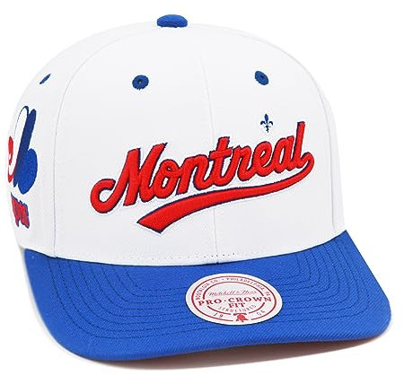 Mitchell & Ness Montreal Expos Cooperstown MLB Evergreen Pro Snapback Hat Cap - Weiß, Weiss/opulenter Garten, Einheitsgr��e