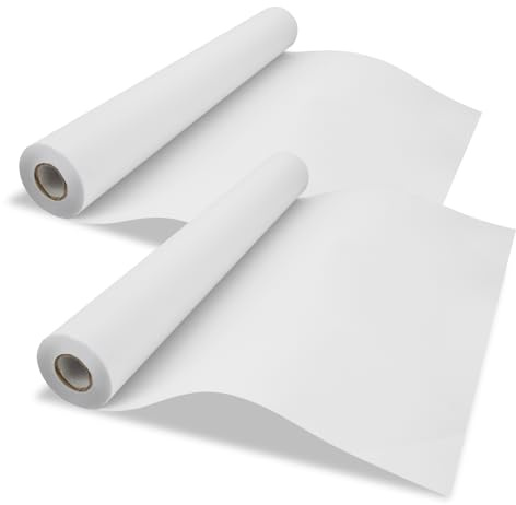 AHAQU 2PCS Drawing Paper Roll, 43cm x 20m Roll of Paper for Painting, White Art Paper Roll, Easel Paper Roll for Sketching, Gift Wrapping Paper, Drawing, Poster