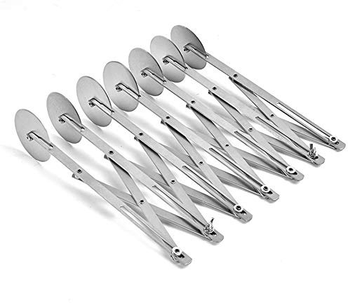 Karlak 7 Ruedas Cuchillo de Pizza de Acero Inoxidable Cortador de Cuchillas Divisor de Masa Ajustable para Pasteles Pizza Pasteles de Pasta Galletas Herramienta para Hornear de Cocina