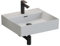 Aqua Bagno | Keramik Waschbecken weiß, eckiger Waschtisch für Gäste-WC, Waschbeckenaufsatz Loft Air Design | 50 x 47 cm