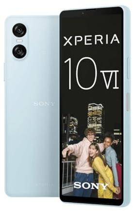 Sony Xperia 10 VI - 6.1 Inch 21:9 Wide OLED - Three optical focal lengths - Lightweight - Android 14 - SIM free - 128GB storage - IP65/68 rating - Blue (Renewed)