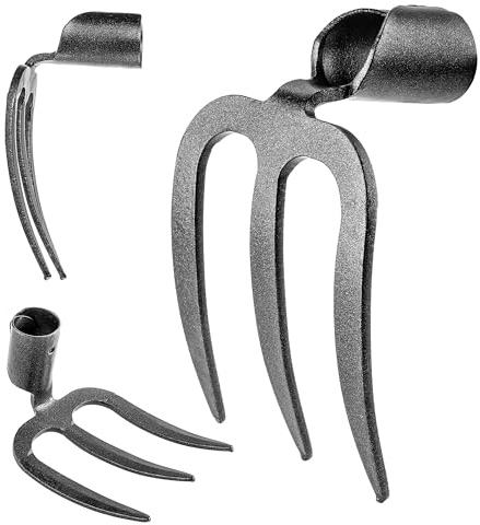 KADAX Binette à pommes de terre à 3 dents 13 x 20 cm, outil de jardinage en acier de qualité supérieure, outil de jardin pour le travail du sol, binette sans manche pour le jardin