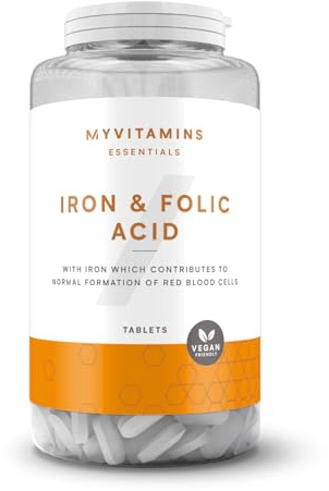 Myprotein Iron & Folic Acid Tablets | 100% RDI of Iron, Folic Acid & Vitamin C | Supports Energy, Immunity & Reduces Fatigue | Essential Daily Multivitamin for Men & Women | 90 Tablets