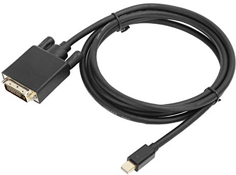 SUNGOOYUE Câble Mini DisplayPort vers DVI, Boîtier ABS Noir, Prise en Charge de la Résolution 4K 1080P, Conducteur plaqué or avec Feuille Tissée, Compatible avec les Moniteurs PC et Mac (1,8 mètres)