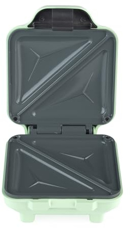 Giles & Posner Sorbet Sandwich Maker – Single Toastie Maker, PFAS-Free Non-Stick 13 cm Cooking Plates, Auto Temperature Control, Small Personal Size, 2 Minute Pre-Heat, Compact, 550W, Matt Green