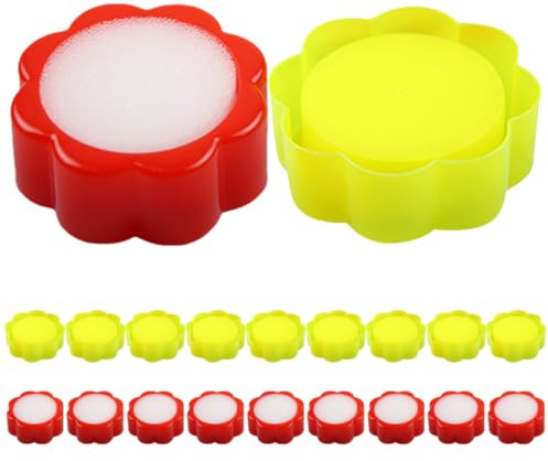KHBUAB Set 20 Pezzi Umidificatori per Dita in Spugna Morbida, Tazza Spugna Bagnadita per Ufficio, Strumento Affidabile per Contare Denaro e Gestire Documenti, Design Fiore Ergonomico