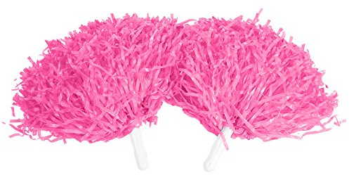 VGEBY 2pcs Pompones de Cheerleading Pom Poms Fiesta Deportes(Rosa)