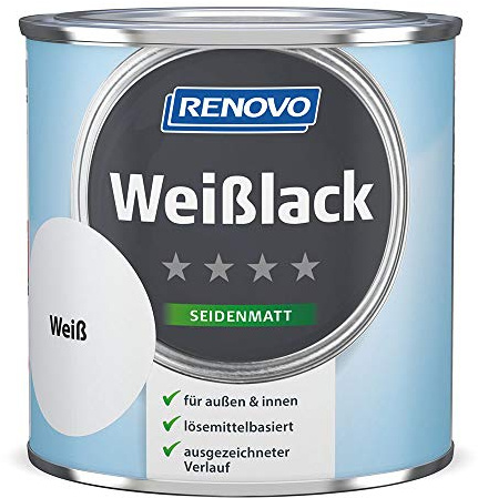 Renovo Weißlack seidenmatt weiß 375 ml für Innen & Außen