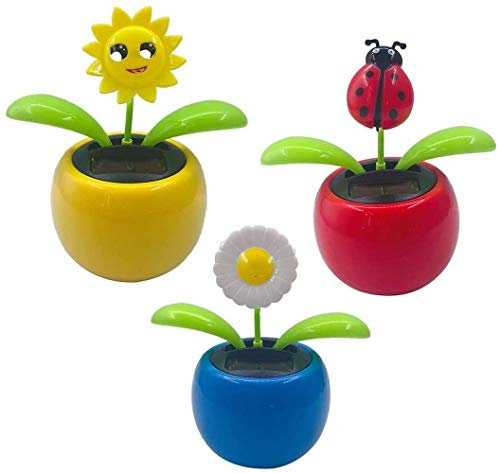 SGerste Giocattolo a forma di fiore danzante alimentato a energia solare, decorazione per cruscotto auto, pianta giocattolo solare oscillante, vaso di fiori da ufficio, scrivania, decorazione per la