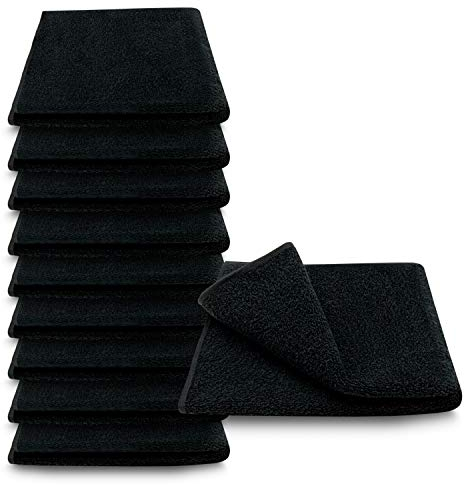 ARLI 10x Handtuch 50 x 90 cm schwarz 10er Set Pack Handtücher 100% Baumwolle 10 Handtücher hochwertige Frottier Frottee klassisch Design Gästetücher Handtuchaufhänger Aufhänger