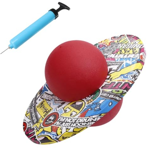 Fitness Ballon Sauteur Pogo Ball Épaissir Ballon d'Équilibre/saut/gym Bouncing Ball Hopper Boule de Fitness Anti-déflagrant Balance Board multi-usage (Graffiti rouge) pour Adulte Enfant plus 14 Ans