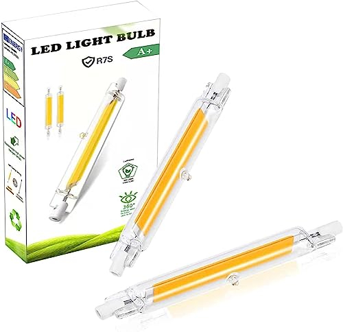 ZJZG R7S LED 78mm Dimmbar, 10W R7S LED Ersatz für 100W Halogenstab 78mm, Kein Flackern, R7S LED COB Glühbirne Naturweiß 4500K 1000LM, LED Stab 360° Abstrahlwinkel, AC 220-240V, 2er Set