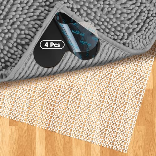 shinfly Antirutschmatte für Teppich 80x150 cm mit 4 Stück Teppich Antirutschunterlage, Rutschmatte Anti Rutsch Teppichunterlage rutschfest Teppichstopper für Schubladen Regale Tablett