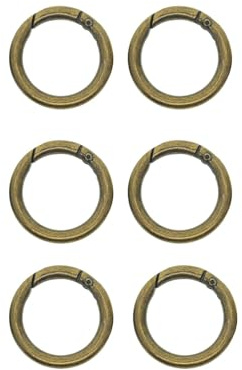 Nishiyuenyi Conjunto de 6 Anillos de Resorte para Puertas, Accesorios Versátiles para Manualidades, Bronce
