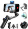 Smartphone Gimbal Stabilizer, 3-axis Stabilizer for iPhone&Android, AI Tracking Sensor(No App), Phone Gimbal w/OLED Screen/Built-in Light, AOCHUAN X Pro AI Version
