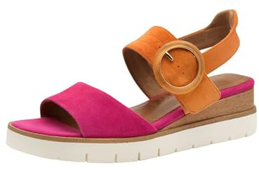 Tamaris Sandales compensées pour femme 1-28206-42 Fuxia/orange 37 EU, Fuxia Orange, 37 EU