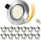 fosfor LED Einbaustrahler 230V Dimmbarer, 25mm Einbautiefe, 600LM, IP44 Spritzwassergeschützt, 5W Ersetzt 50W Halogenstrahler, 12er Set, für Küche, Badezimmer, Wohnzimmer (Warmweiß 2700K, Silber)