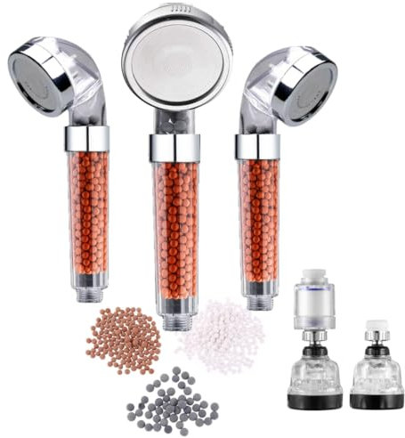  alcachofa para ducha con Filtro de Agua Purificada Incluye Filtro para grifo cocina”– Alta Presión y Filtrado Mejorado para Piel y Cabello Suave, Fácil Instalación, Ducha de Baño con Modo Ajustable