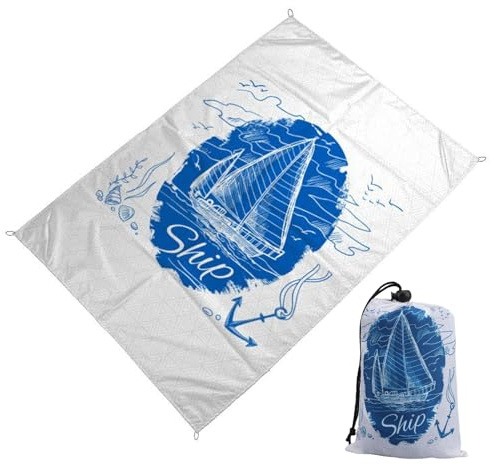 Lrocotanc Coperta da Spiaggia Impermeabile 140x200 cm – Telo Picnic Pieghevole con Borsa, Coperta Picnic Grande per Esterno, Spiaggia, Campeggio, Picnic Blanket
