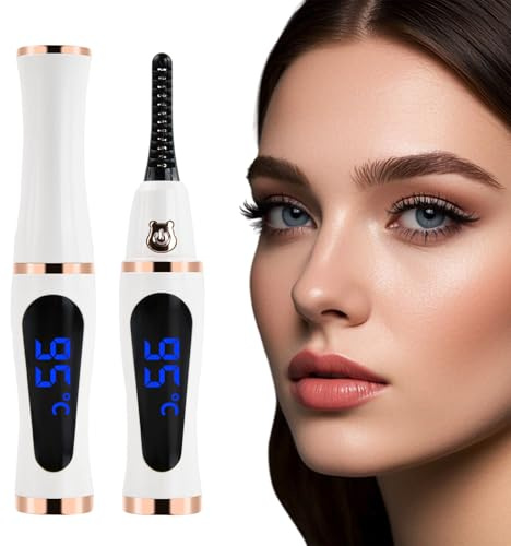 Litinliv Piegaciglia Riscaldato, Piegaciglia Elettrico con 3 Livelli di Temperatura (65°C/85°C/95°C), USB-C Ricaricabile, Mini Eyelash Curler Professionale Portatile