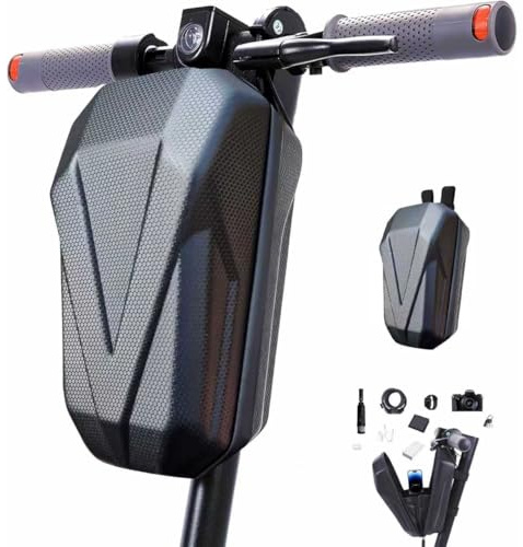 YINUOHUA 4L E Bolsa de manillar para patinete, bolsa de manillar para patinete E de gran capacidad impermeable con interior de EVA rígida, correa multicapa con llavero para accesorios de patinete
