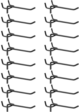 QUARKZMAN 50 Piezas Ganchos Para Panel De Perforado 4 Acero Inoxidable Ganchos Colgantes Para Exhibición Organizadores De Pared Para Herramientas En Taller Garaje Cocina Tienda Negro