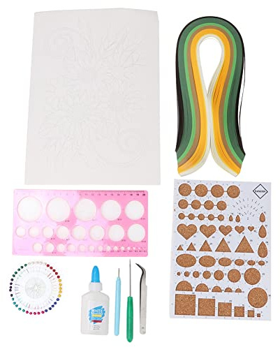 Set di quilling di carta Kit artistico fai-da-te con strumenti per principianti Adulti Progetti creativi fatti a mano Decorazioni per la casa per feste in classe Strisce di carta