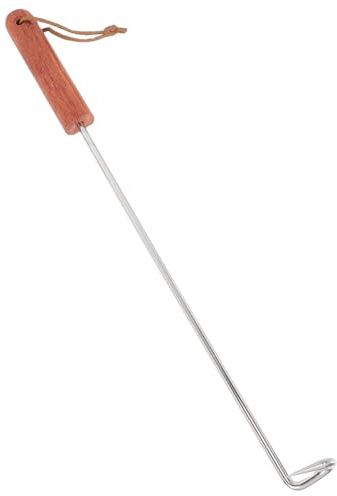 Hoement Gancio per Carne Barbecue Manico Ergonomico e Meccanismo Antiscivolo, Adatto per Girarrosto e Grigliate di Carne e Pesce, Accessorio Pratico per Cucina Outdoor