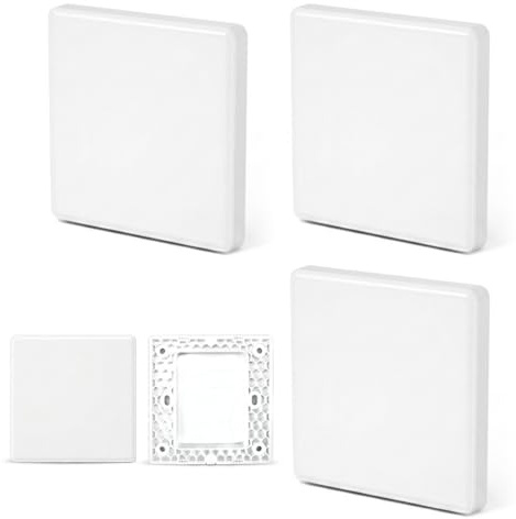 Lahkvor 4 Pezzi Copertura Cieca per Presa e Interruttore, 86x86mm Plastica Bianca, Placca di Copertura per Aperture Inutilizzate in Soggiorno Ufficio e Cucina
