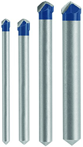 BOSCH NS2000 4-Piece Carbide Tipped Natural Stone Tile Bits Assorted Set for Drilling Natural Stone, Granite, Slate, Ceramic and Glass Tiles, Easy Application with No Water Required