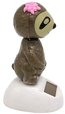 Fenteer Solarbetrieben Figur stehende Faultier Tiermodell Figur Solarspielzeug Auto Dekoration