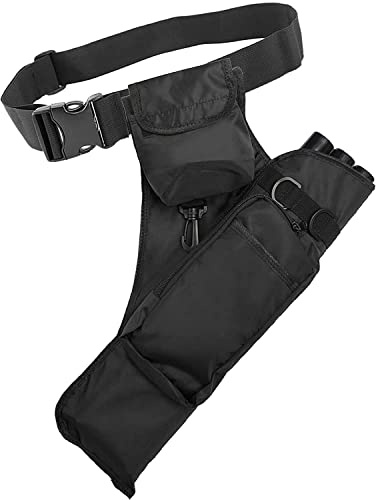 Ltvystore Canvas Archery Quiver Hunting Waist Span Archery Accessories Bag (black/three tube)