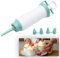 Icing Syringe Spray Gun for Baking Garnier Doughnut Syringe Nozzles Set Cream Syringe Set Icing Syringe Dessert Decorator with 5 Nozzles for Cupcakes Doughnut Biscuits Pastries