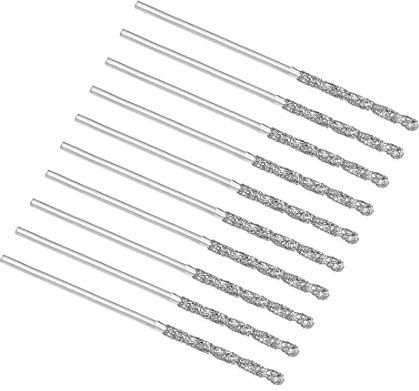 PATIKIL 1mm Diamond Twist Trapano Punte, 10pz Alta Velocità Acciaio Trapano Punta per Vetro Mare Conchiglie Pietra Piastrelle
